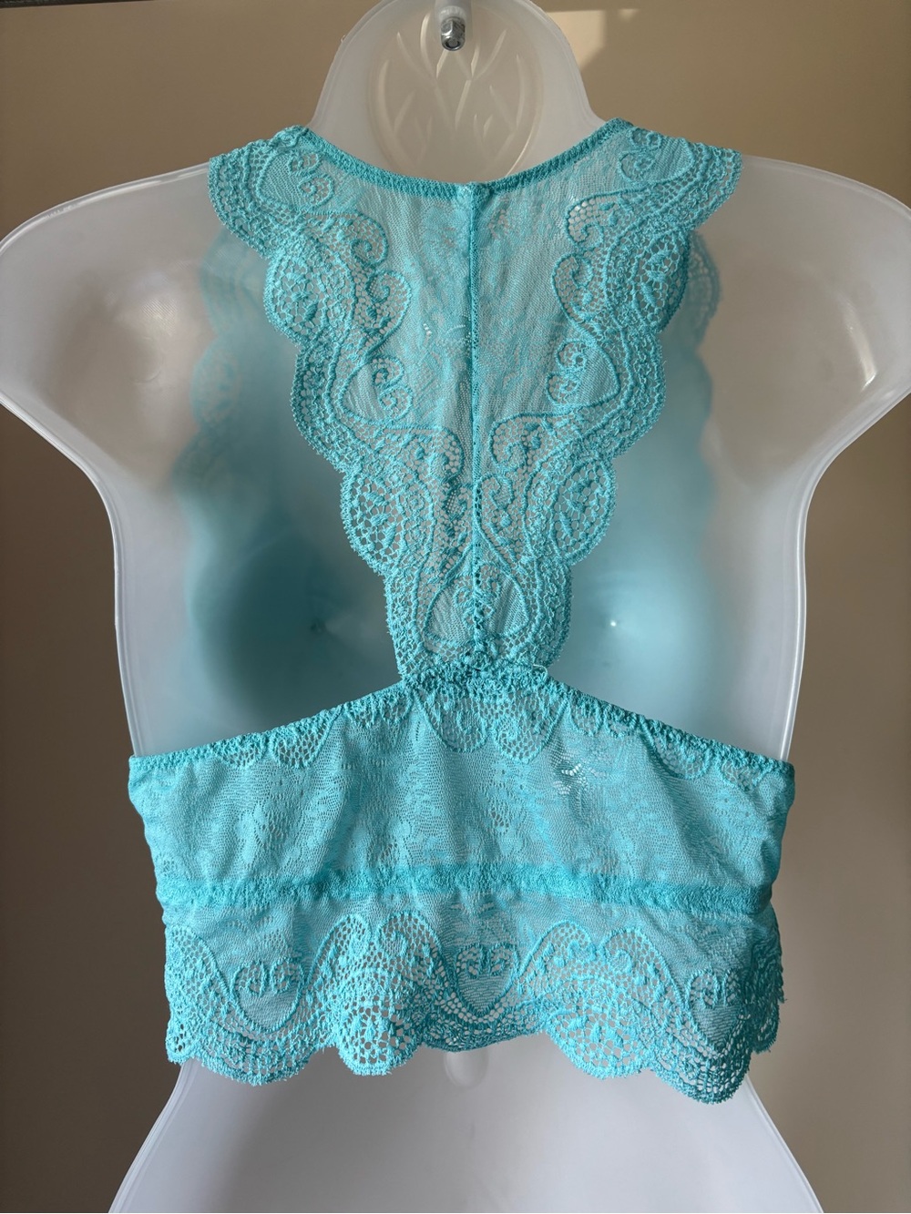 Zenana Turquoise Lacy Bralette - Size L - Picture 2 of 7